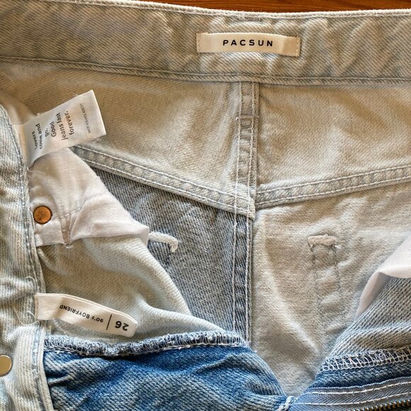 PACSUN Patchwork Jeans, Size 26, Light & Dark Blue - Picture 11 of 11